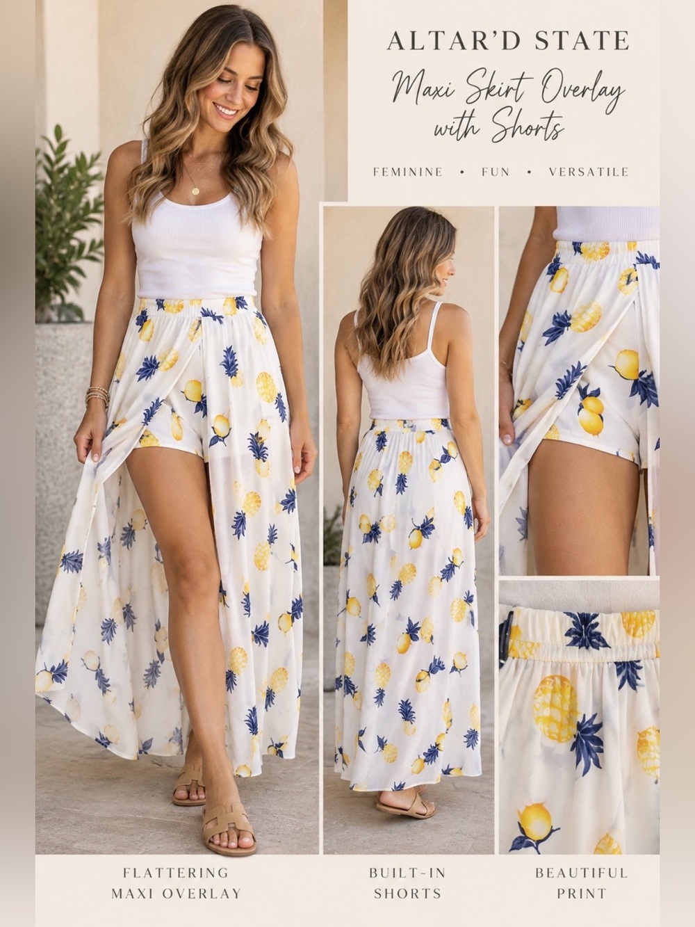 Altar’d State Shorts with Maxi Skirt Overlay